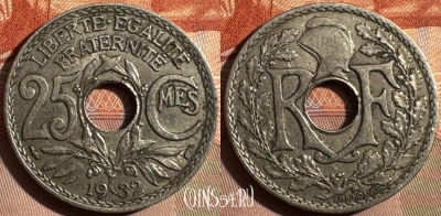 Франция 25 сантимов 1932 года, KM# 867a, 350s-049