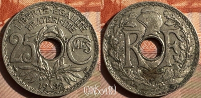 Франция 25 сантимов 1932 года, KM# 867a, 352s-029