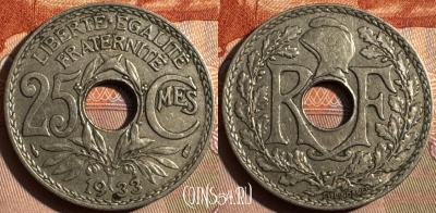 Франция 25 сантимов 1933 года, KM# 867a, 355s-052