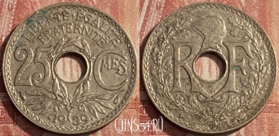 Франция 25 сантимов 1939 года, KM# 867b, 212q-101 ♛
