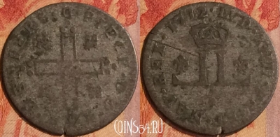 Французские колонии 30 денье 1712 г., KM# 378, 171o-122 ♛
