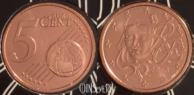 Франция 5 евроцентов 2013 года, KM# 1284, BU, 401n-117 ♛