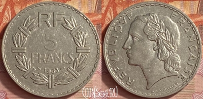 Франция 5 франков 1933 года, KM# 888, 413o-126