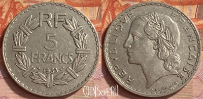 Франция 5 франков 1933 года, KM# 888, 418o-069 ♛