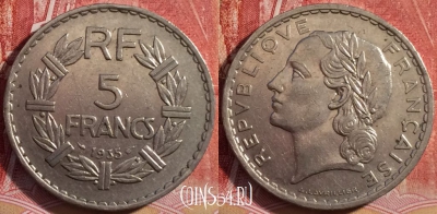 Франция 5 франков 1935 года, KM# 888, 256-110