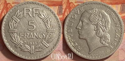 Франция 5 франков 1935 года, KM# 888, 418o-046