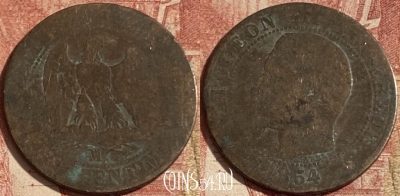 Франция 5 сантимов 1854 MA, KM# 777, 273p-123 ♛