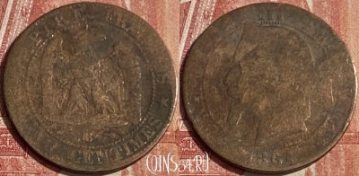 Франция 5 сантимов 1864 BB, KM# 797, 170q-035 ♛