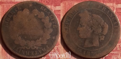 Франция 10 сантимов 1871-1879 года, KM# 815, 370o-029