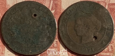 Франция 5 сантимов 1871 года, KM# 821, 273p-089 ♛