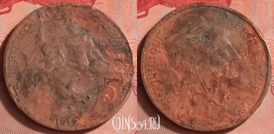 Франция 5 сантимов 1912 года, KM# 842, 329o-099