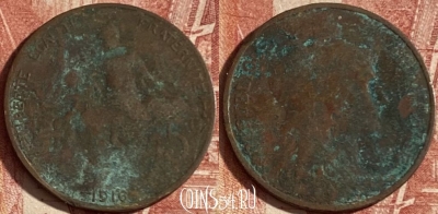 Франция 5 сантимов 1916 года, KM# 842, 240p-013