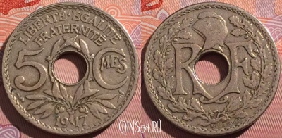Франция 5 сантимов 1917 года, KM# 865, a099-003