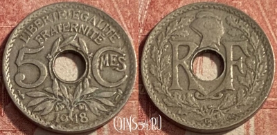 Франция 5 сантимов 1918 года, KM# 865, 241q-011 ♛