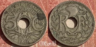 Франция 5 сантимов 1918 года, KM# 865, 434p-006 ♛