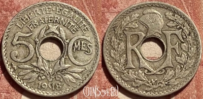 Франция 5 сантимов 1918 года, KM# 865, 461q-110 ♛