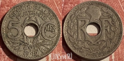Франция 5 сантимов 1919 года, KM# 865, 127q-006