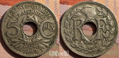 Франция 5 сантимов 1919 года, KM# 865, 347s-057