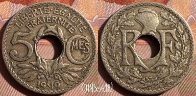 Франция 5 сантимов 1919 года, KM# 865, 371s-063