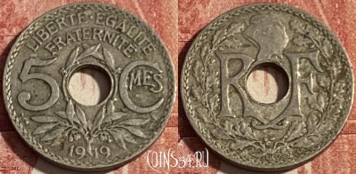 Франция 5 сантимов 1919 года, KM# 865, 410p-123 ♛
