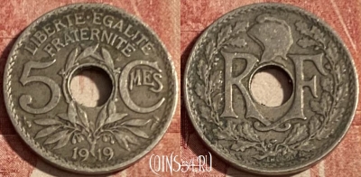 Франция 5 сантимов 1919 года, KM# 865, 434p-112 ♛