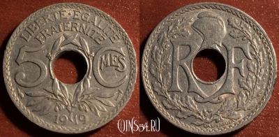 Франция 5 сантимов 1919 года, KM# 865, 055-183
