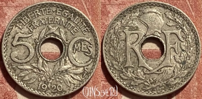 Франция 5 сантимов 1920 года, KM# 865, 461q-079 ♛