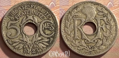 Франция 5 сантимов 1923 года, KM# 875, 217p-056