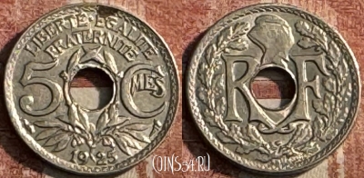 Франция 5 сантимов 1925 года, KM# 875, 130s-084 ♛