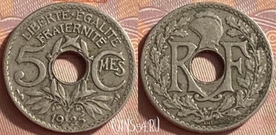 Франция 5 сантимов 1925 года, KM# 875, 421o-014 ♛