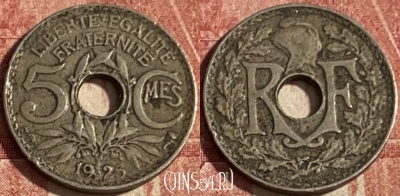 Франция 5 сантимов 1925 года, KM# 875, 435p-036 ♛