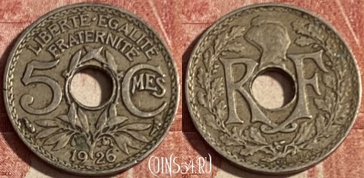 Франция 5 сантимов 1926 года, KM# 875, 434p-074 ♛