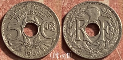 Франция 5 сантимов 1930 года, KM# 875, 144p-077