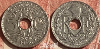Франция 5 сантимов 1930 года, KM# 875, 257p-134 ♛