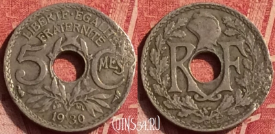 Франция 5 сантимов 1930 года, KM# 875, 367o-088