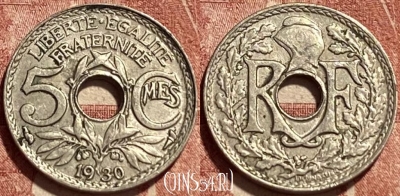 Франция 5 сантимов 1930 года, KM# 875, 379q-138 ♛