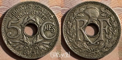Франция 5 сантимов 1931 года, KM# 875, 252s-087