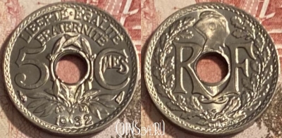 Франция 5 сантимов 1932 года, KM# 875, 091s-062