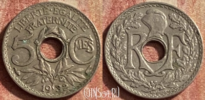 Франция 5 сантимов 1932 года, KM# 875, 146p-083