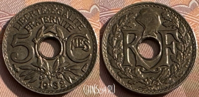 Франция 5 сантимов 1932 года, KM# 875, 167s-138 ♛