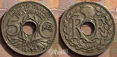 Франция 5 сантимов 1932 года, KM# 875, 272s-135 ♛