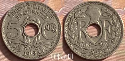 Франция 5 сантимов 1932 года, KM# 875, 343p-091 ♛