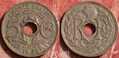 Франция 5 сантимов 1932 года, KM# 875, 367o-007