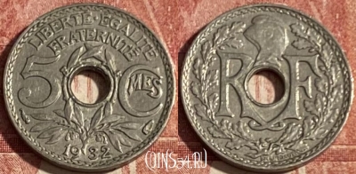 Франция 5 сантимов 1932 года, KM# 875, 419p-073 ♛