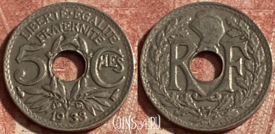 Франция 5 сантимов 1933 года, KM# 875, 301p-062 ♛