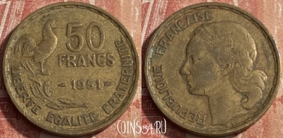 Франция 50 франков 1951 года, KM# 918, 233q-070