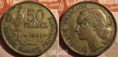 Франция 50 франков 1951 года, KM# 918, 403s-081