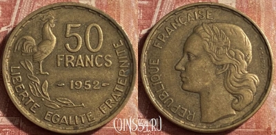 Франция 50 франков 1952 года, KM# 918, 071p-114