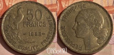 Франция 50 франков 1953 года, KM# 918, 384p-031