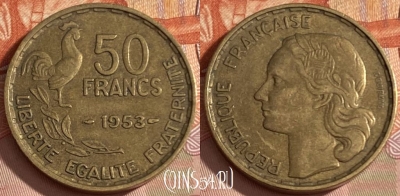 Франция 50 франков 1953 года, KM# 918, 451r-070 ♛